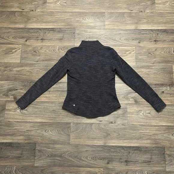 Lululemon Forme Jacket Black Deep Coal Size 8 Activewear Gray Pique Textured - Picture 2 of 7